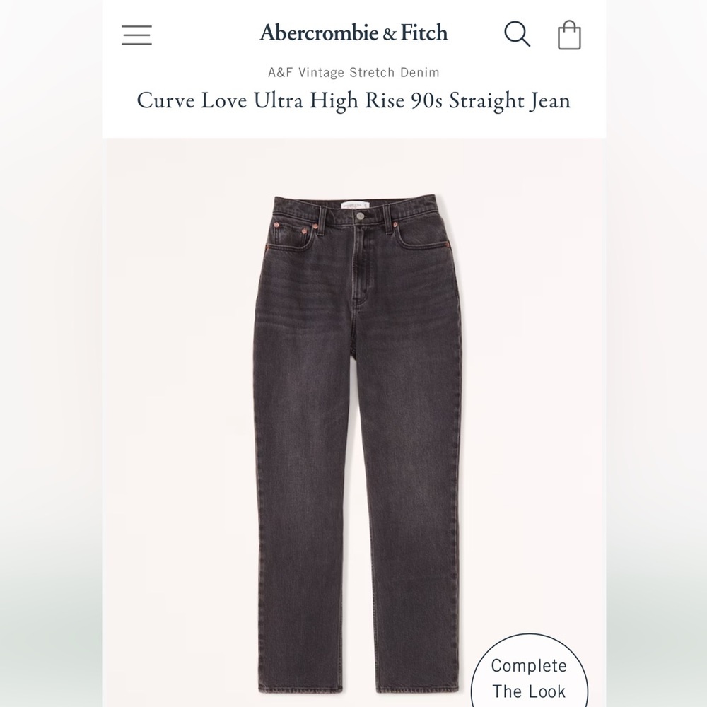 Abercrombie & Fitch The ‘90s Straight ultra high-rise jeans Curve Love Fit Sz 26